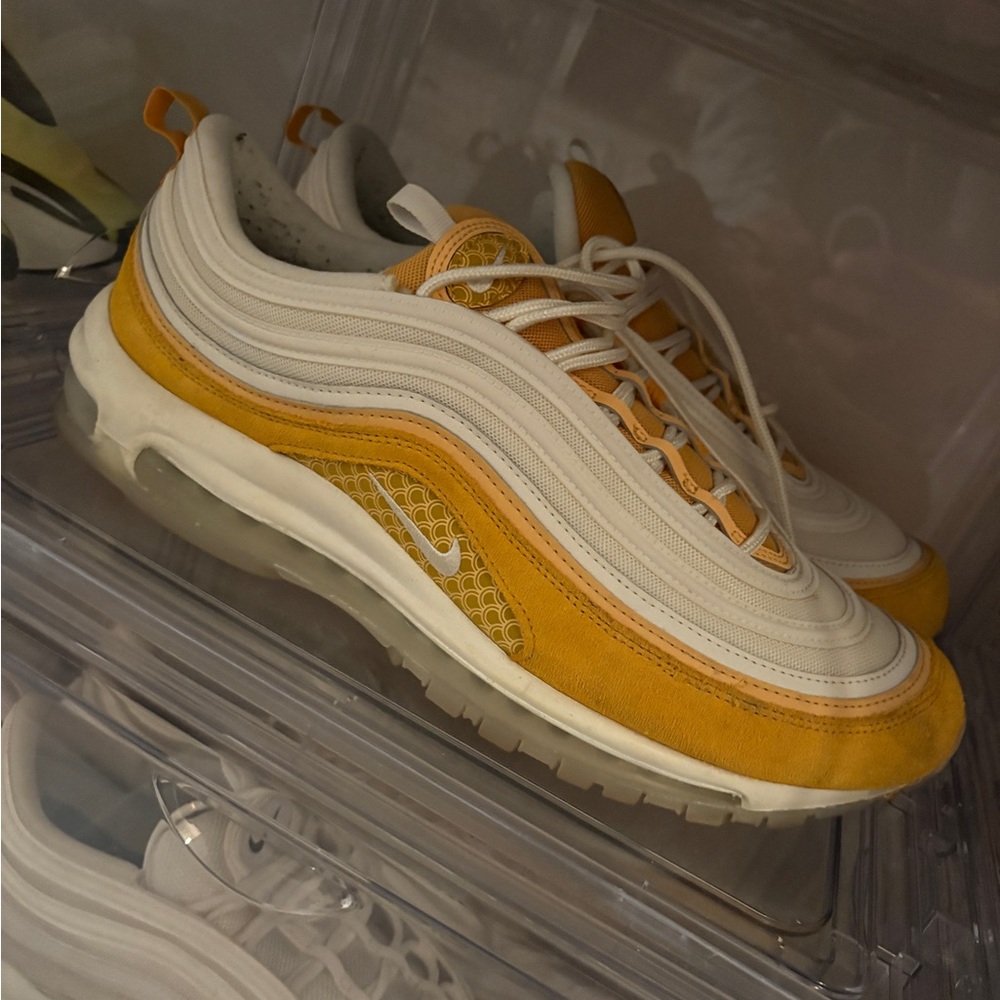 Nike Air Max 97 Cream and Orange Sneakers